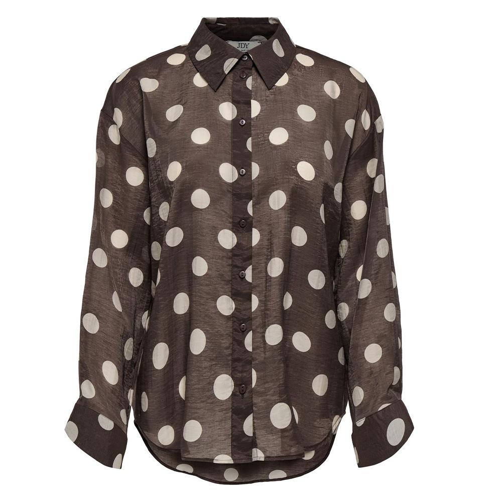 JDY Fay Women’s Brown Polka Dot Shirt affordable