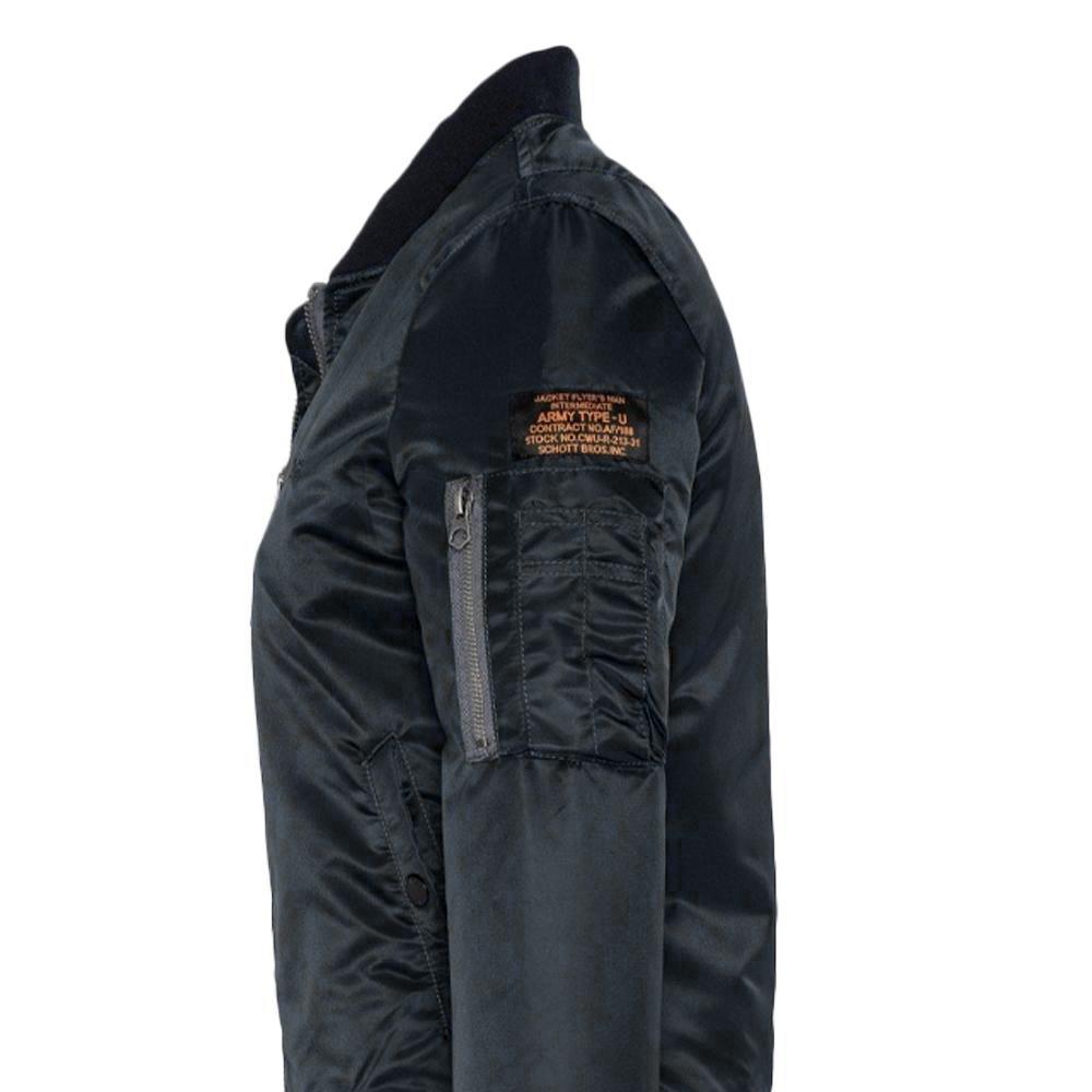 Bomber Noir Homme Schott Jet17 vue 3