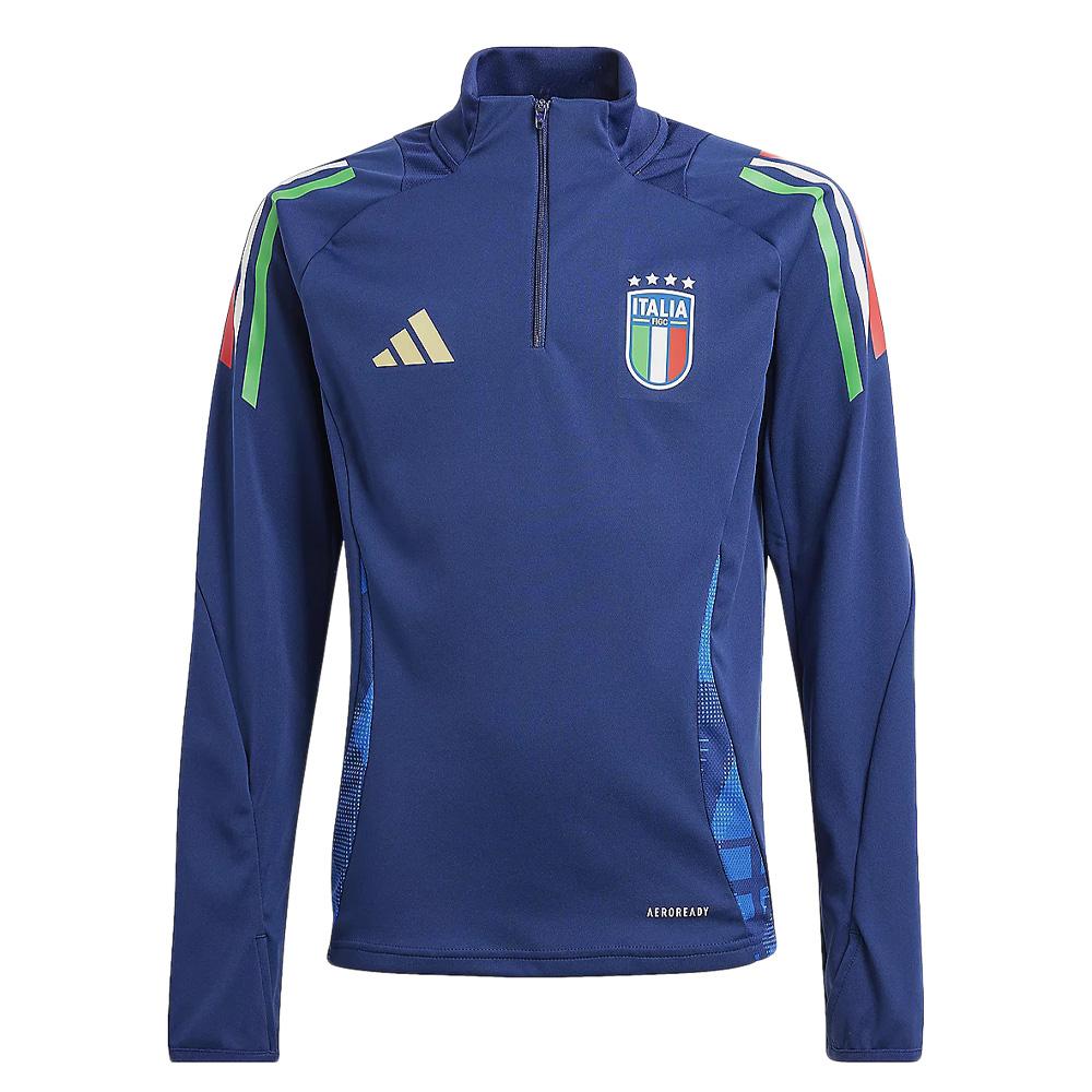 Italie Sweat 1/4 zip Marine Junior Adidas Tiro 2024 pas cher