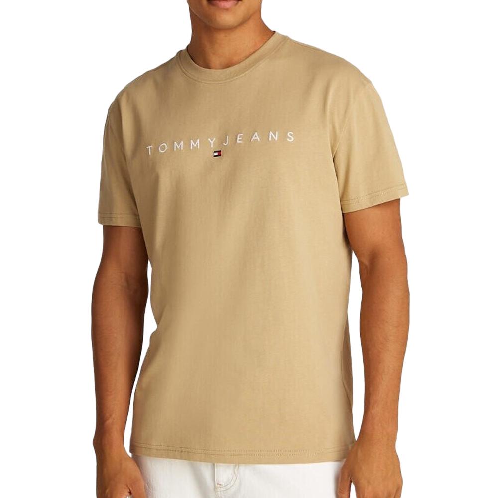 T-Shirt Beige Homme Tommy HilfigerLinear pas cher