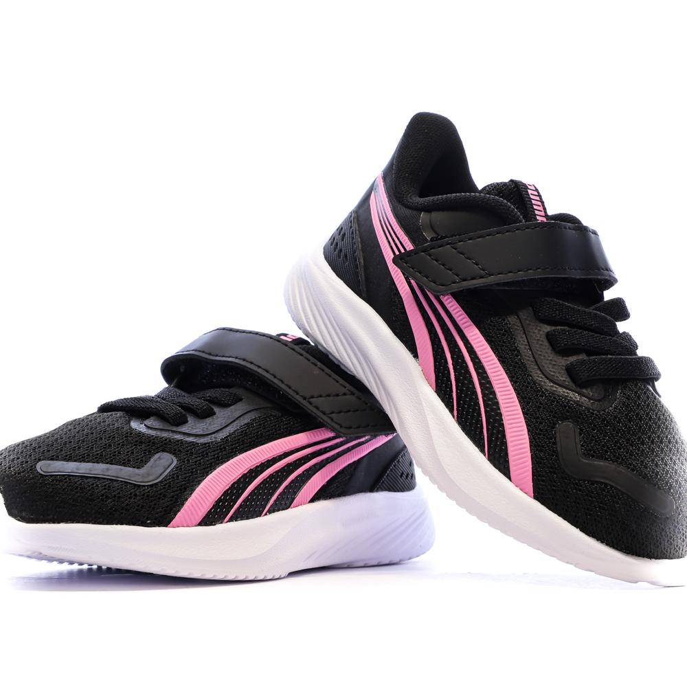Baskets Noir/Rose Fille Puma Pounce Ac+ vue 7
