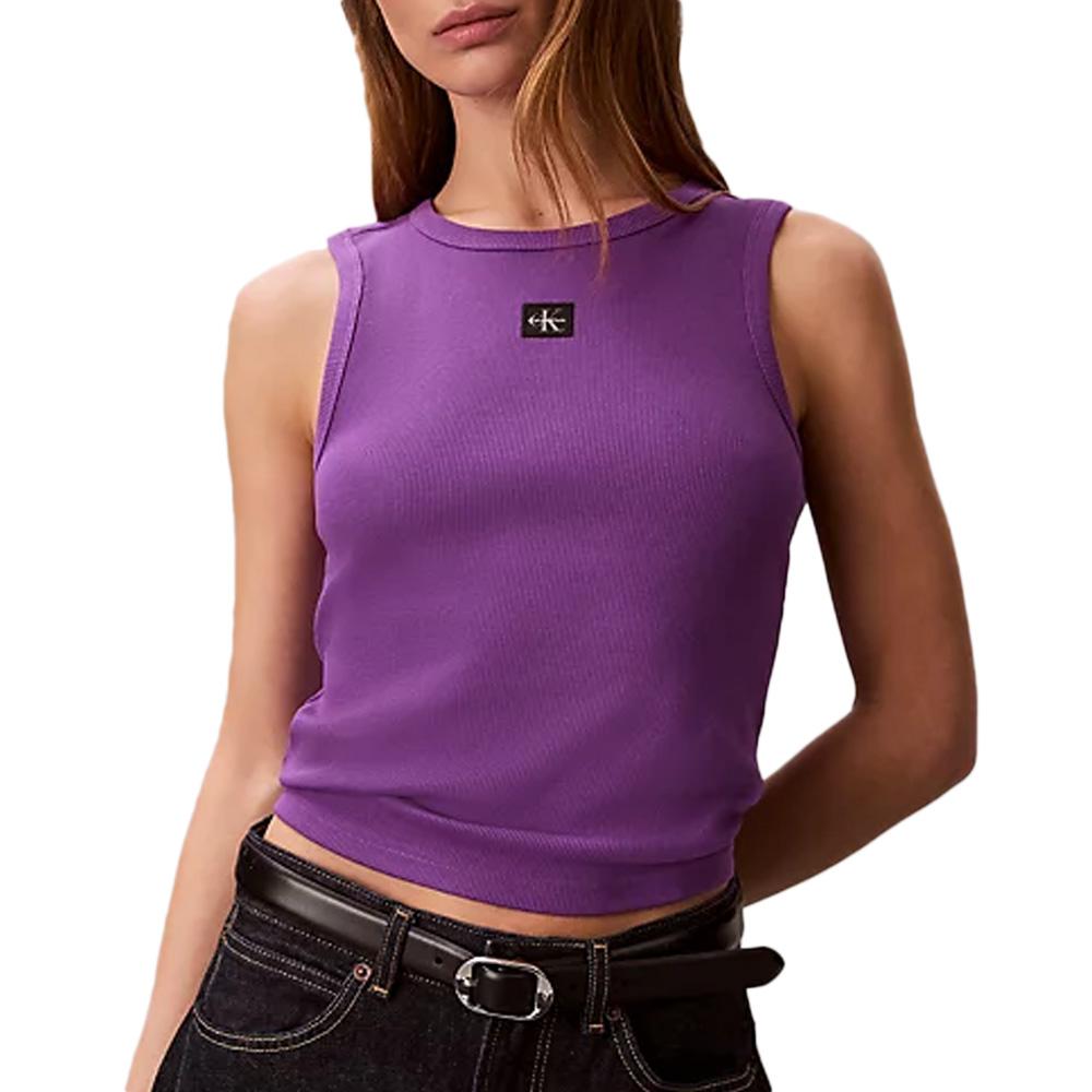 Violettes Tanktop Frau Calvin Klein Jeans A Woven Label günstig