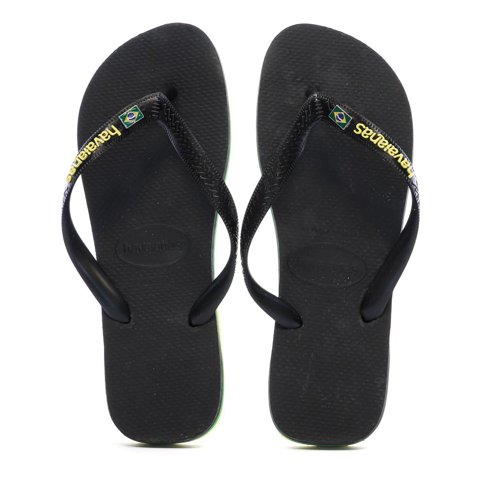 Tongs Noir/Jaune Homme Havaianas Brasil Layers vue 3