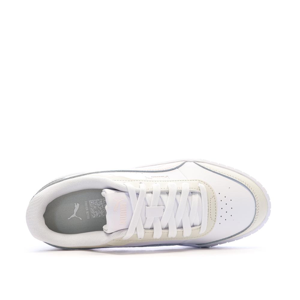 Baskets Blanc/Rose/Ecru Femme Puma Carina Mia vue 4