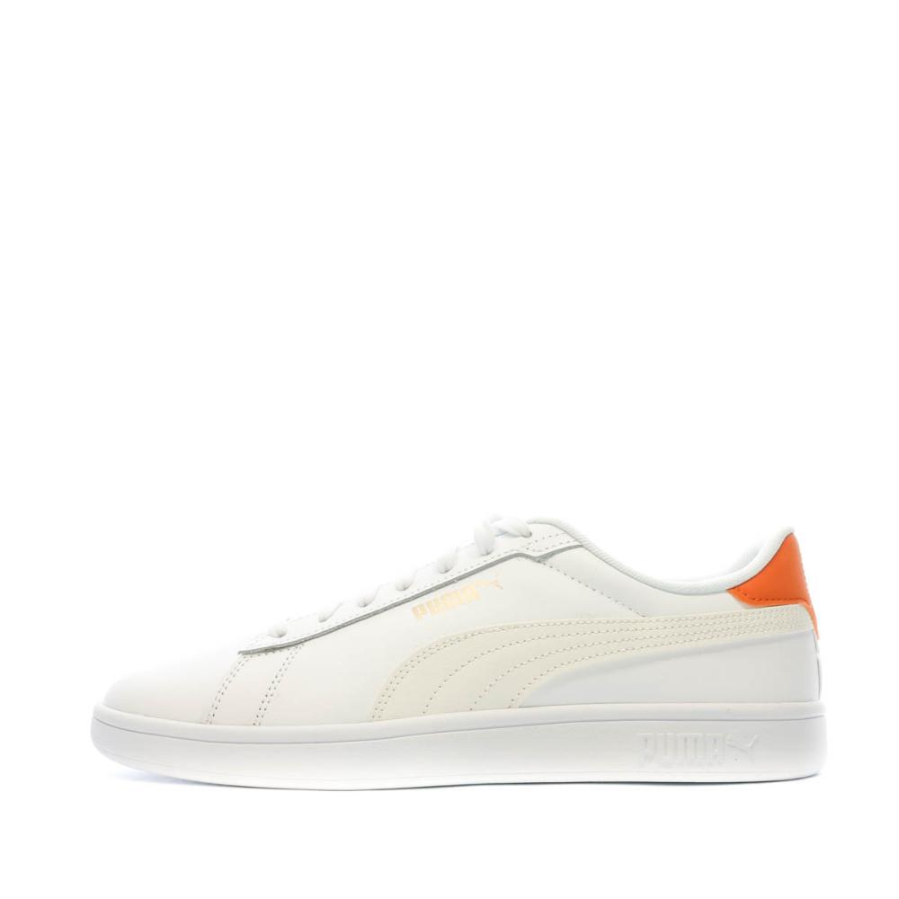 Baskets Blanches/Orange Homme Puma Smash 3.0 pas cher