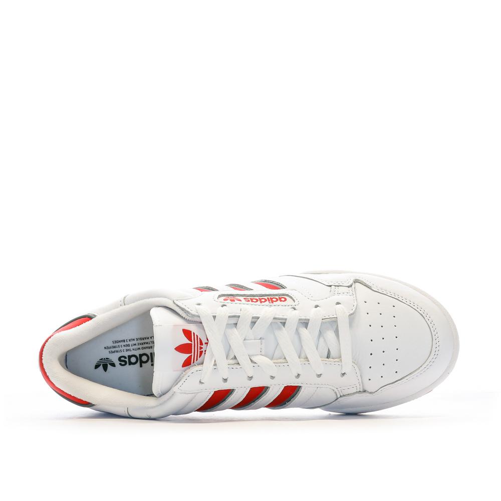 Baskets Blanches Rouge Homme Adidas Continental 80 Stripes