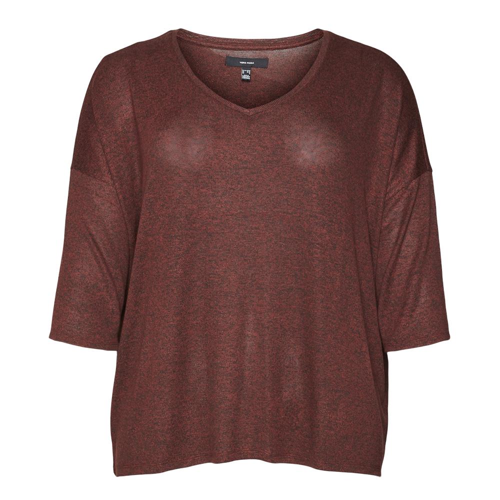 Pull Rouge Femme Vero Moda Curve Brianna 3/4 pas cher