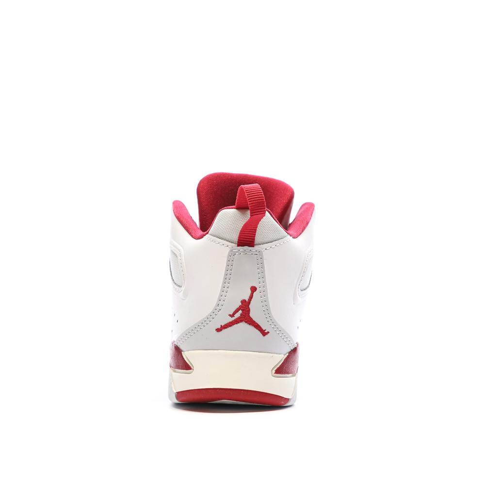 Baskets Blanches/Rouges Garçon Nike Jordan Fltclb vue 4