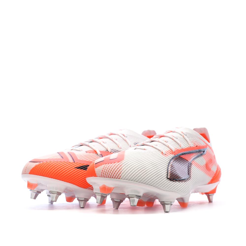 Chaussures de football Blanches/Orange Homme Puma Ultra 5 Ultimate vue 6