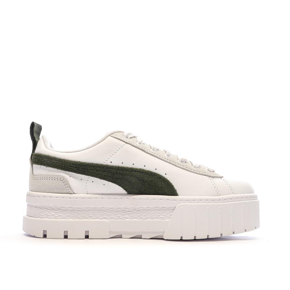 Baskets Blanches/Vert Femme Puma Mayze vue 2