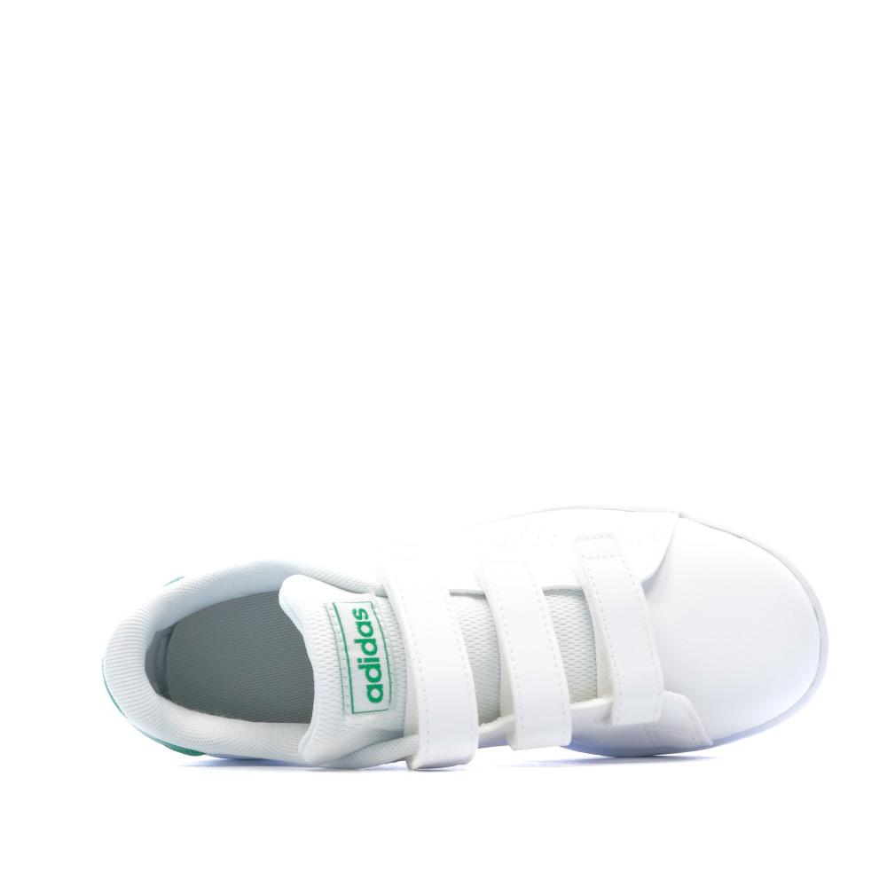 Baskets blanc/vert Enfant Adidas Advantage vue 4