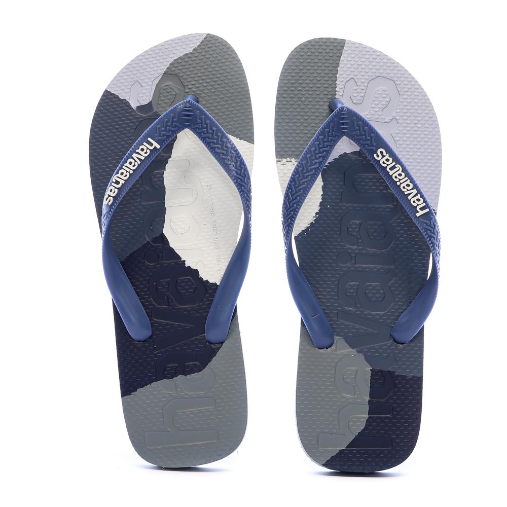 Tongs Bleu/Marine/Grise Homme Havaianas Logomania vue 3