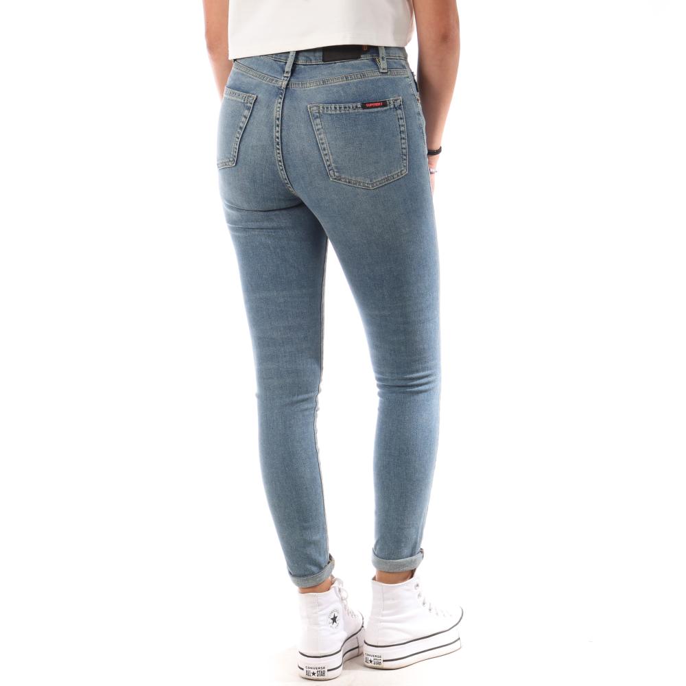 Jean Skinny Bleu Femme Superdry Vintage High Rise vue 2