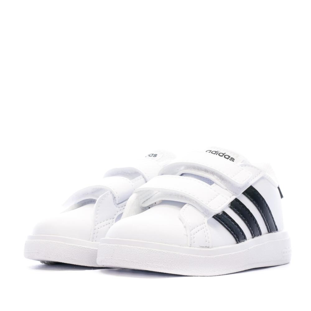 Baskets Blanc/Noir Bébé/Garçon Adidas Grand Court 2.0 vue 6