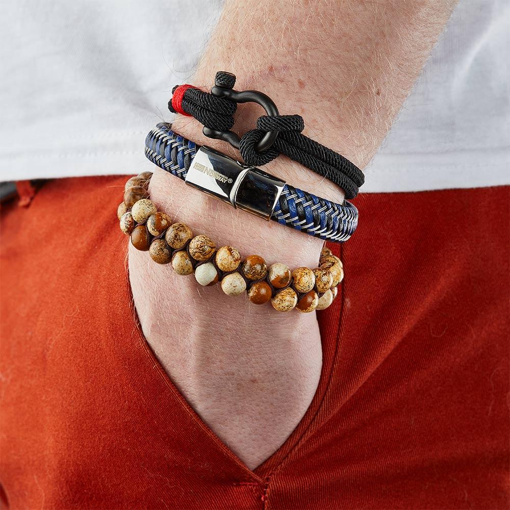Bracelet Noir/Bleu Geographical Norway Rigide vue 3