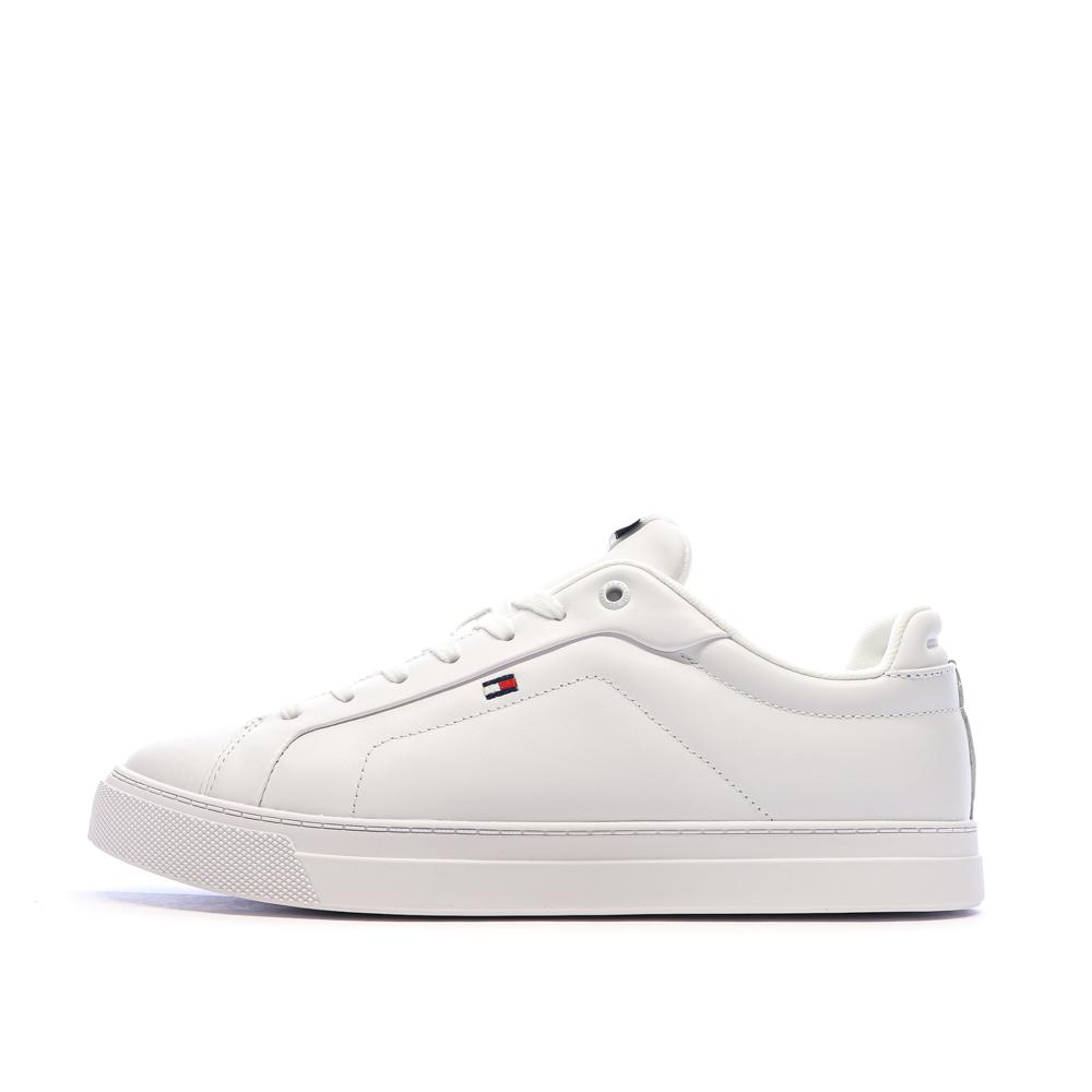 Baskets Blanches Homme Tommy Hilfiger Icon Court Lth Flag pas cher