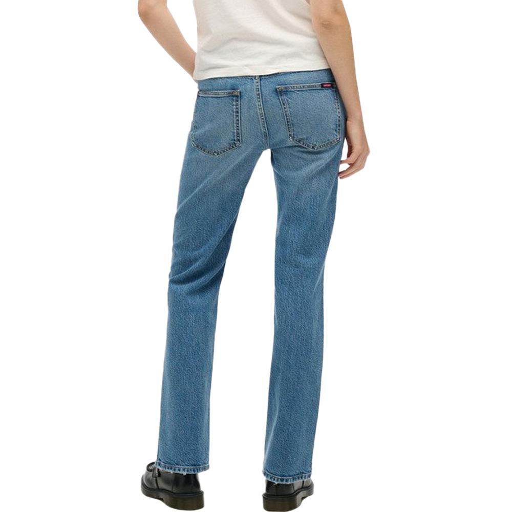 Jean Droit Bleu Femme Superdry Vintage Rise Slim Flare vue 2