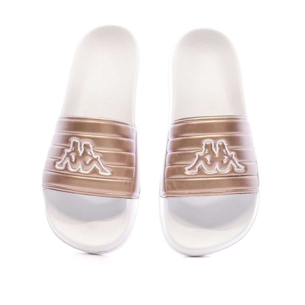 Claquettes Blanc/Bronze Femme Kappa Matese 4 vue 3