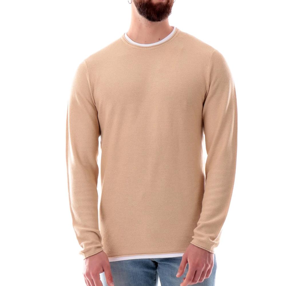 Pull Jaune/Blanc Homme Jack & Jones Jortwinn pas cher