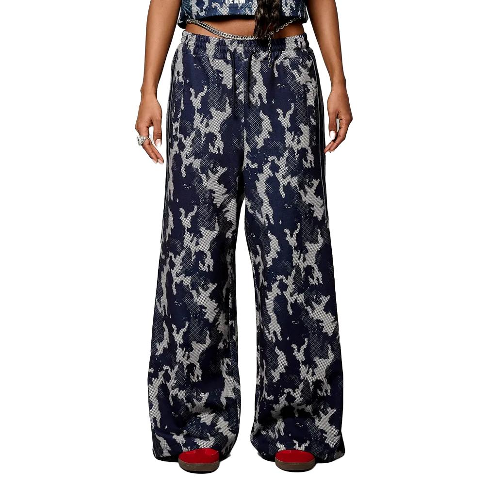 Pantalon fluide Bleu/Gris Femme Kaporal Viral pas cher