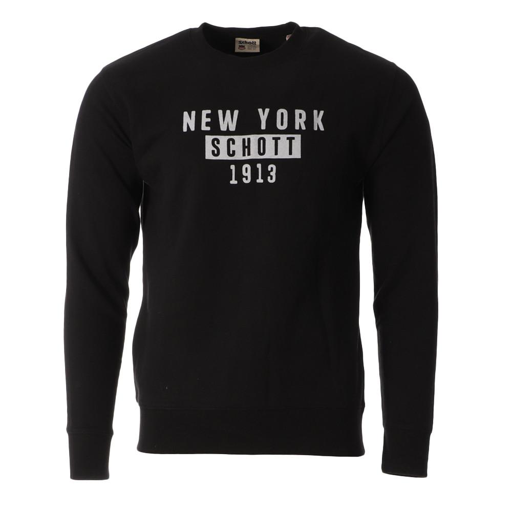 Sweat Noir Homme Schott 752 pas cher