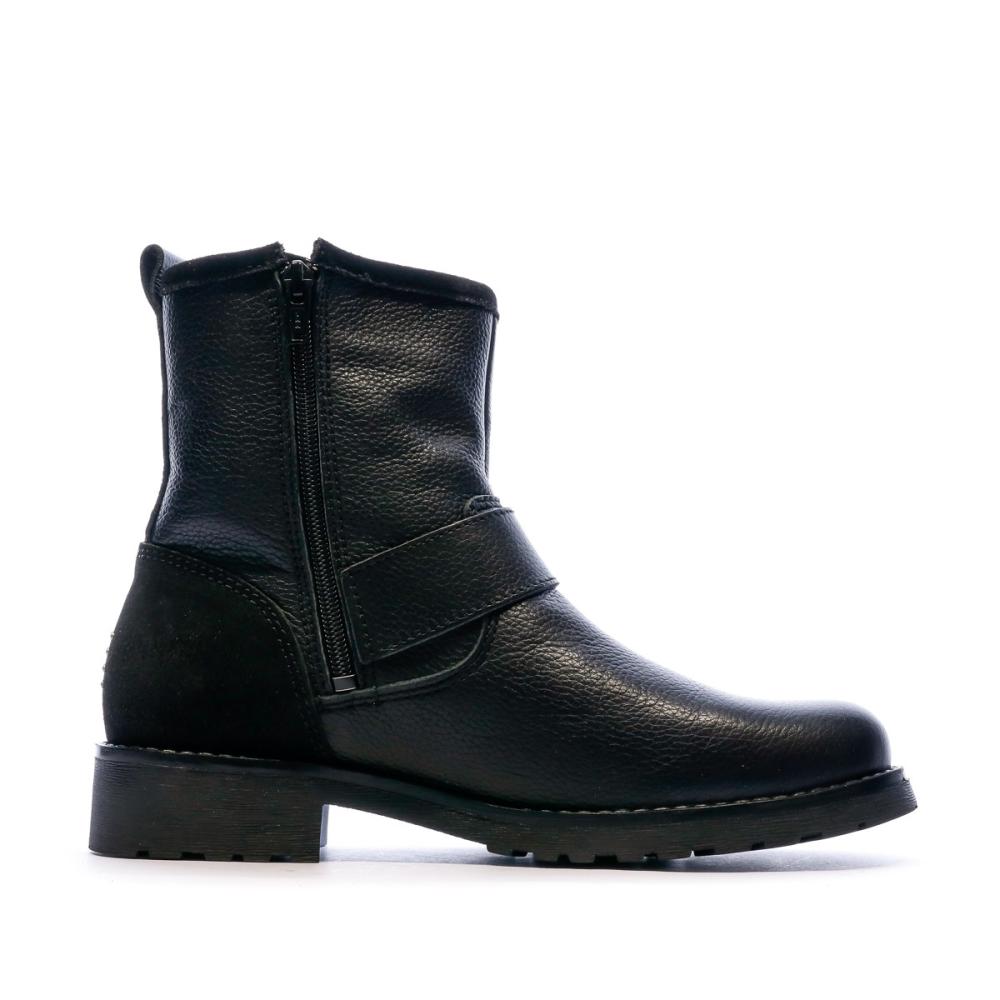 Boots Noir cuir Femme TBS Panella vue 2