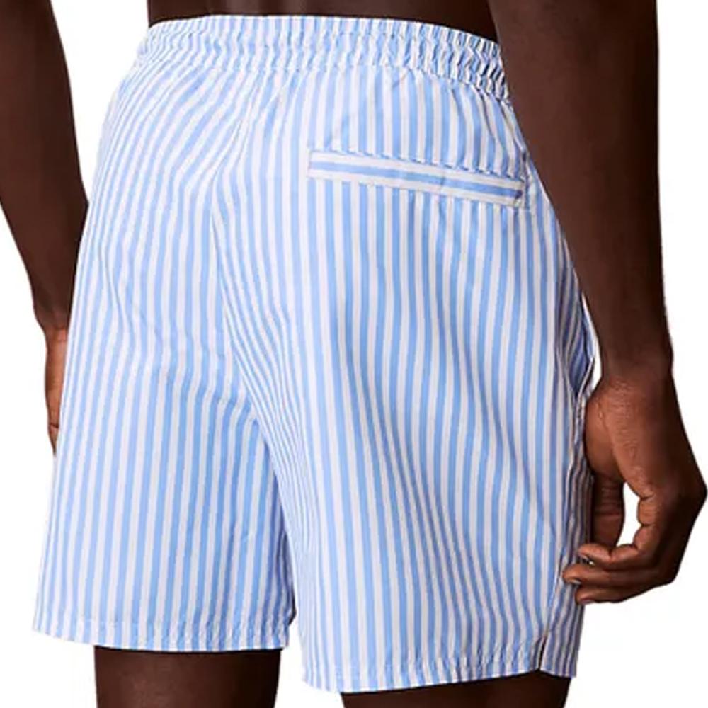 Badehose Blau/Weiß für Herren von Calvin Klein Jeans mit Kordelzug Ansicht 2