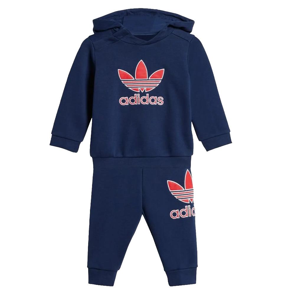 Sudadera con capucha de chándal Adidas para niño en azul marino y rojo barato