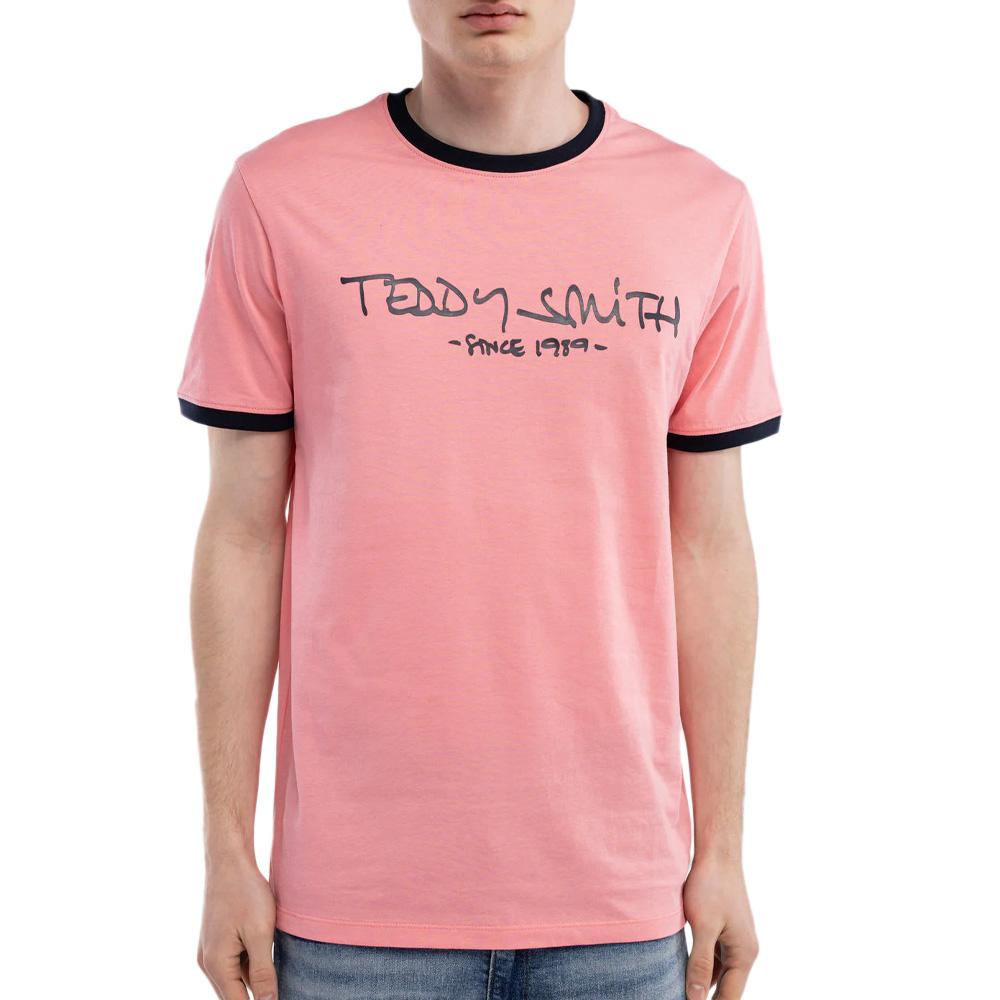 T-Shirt Rose/Noir Homme Teddy Smith Ticlass pas cher