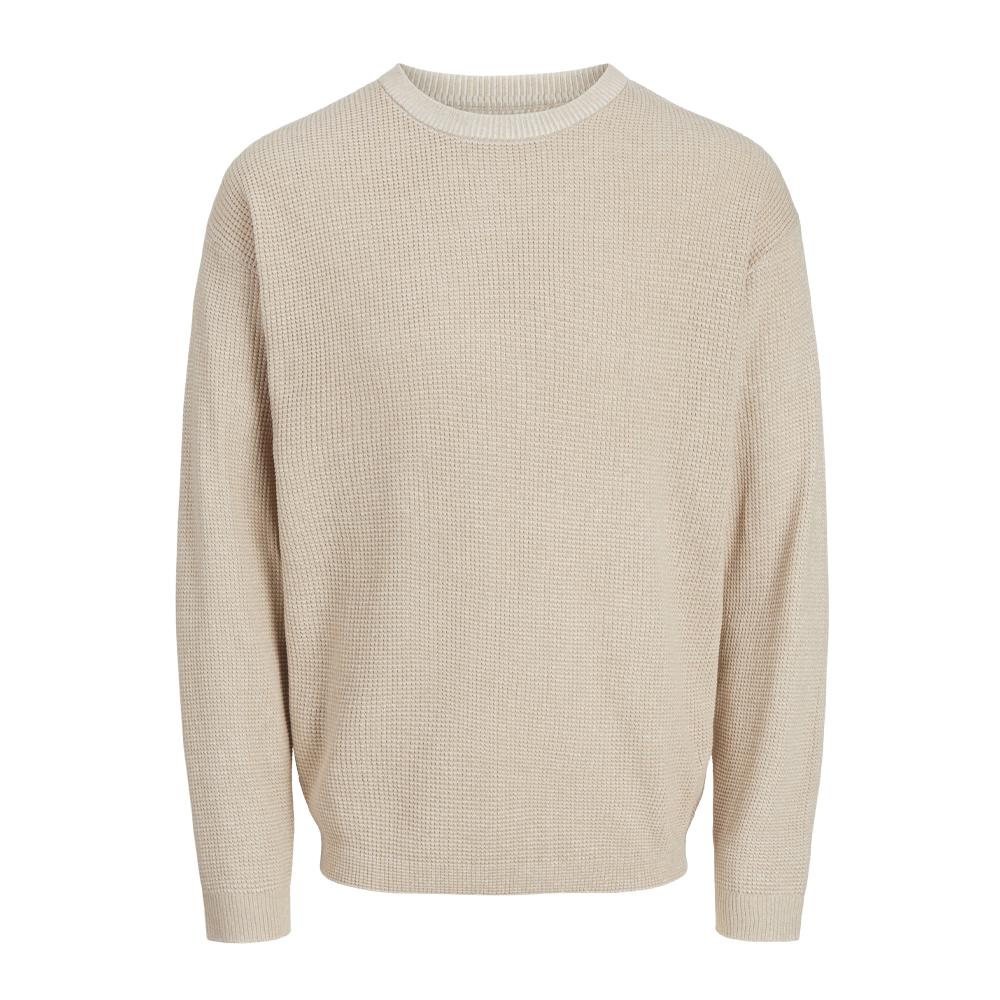 Pull Beige Homme Jack & Jones Neck Oxford pas cher
