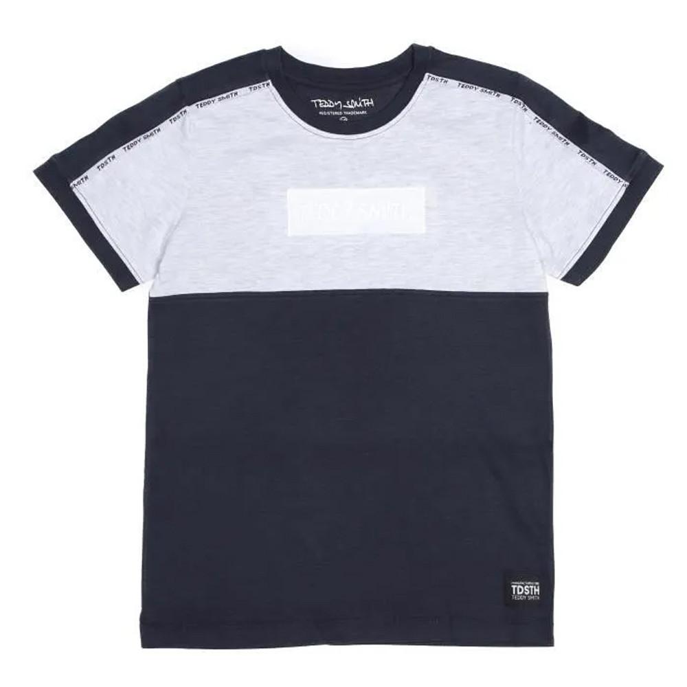 T-Shirt gris/marine garçon Teddy Smith T-Supra Jr pas cher