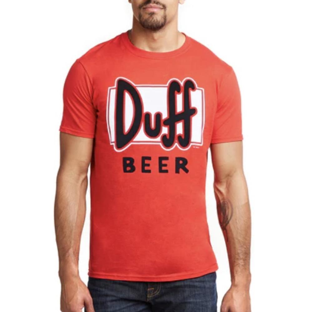 T-Shirt Rouge Homme The Simpsons Duff Beer pas cher