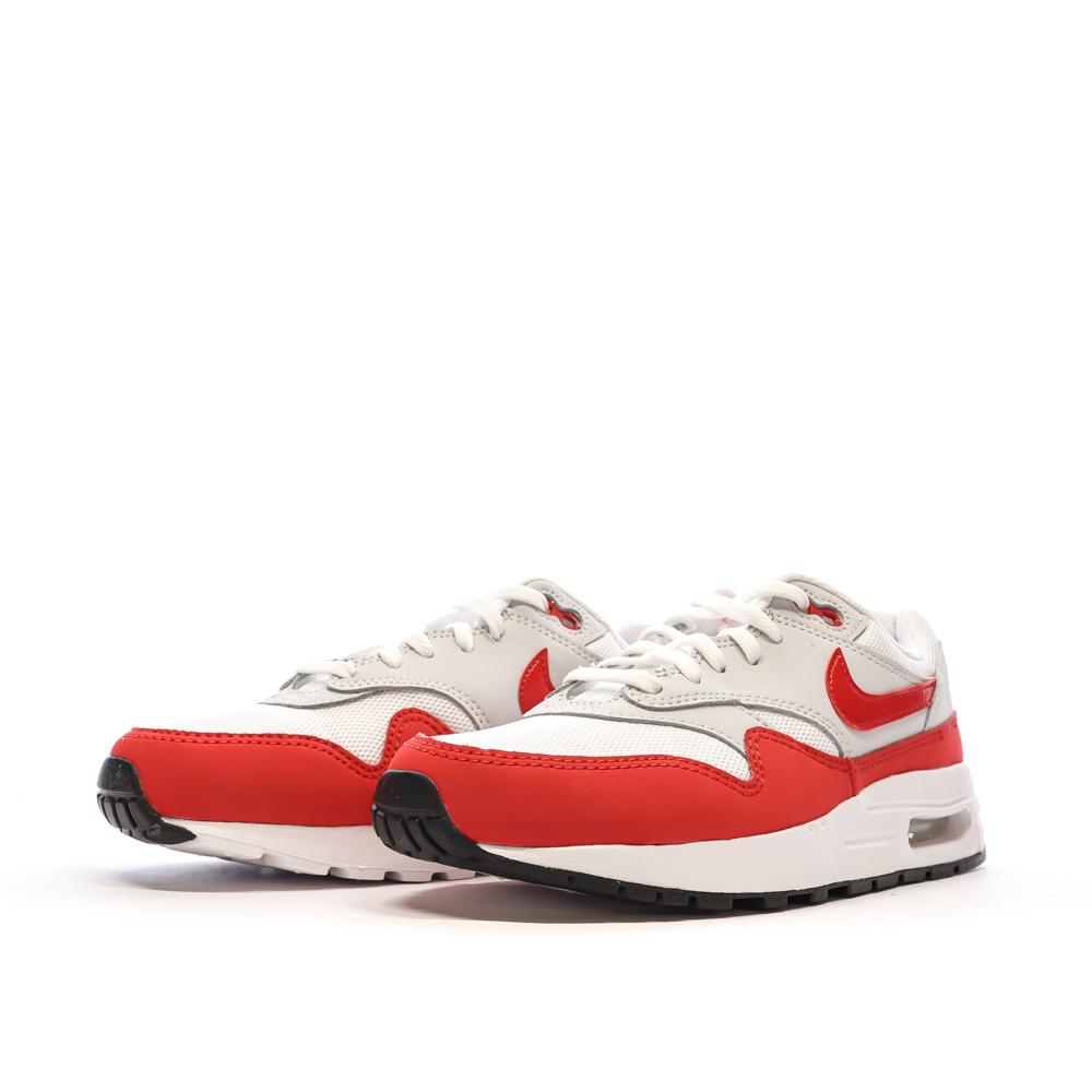Baskets Blanches/Rouge Garçon Nike Air Max 1 vue 6