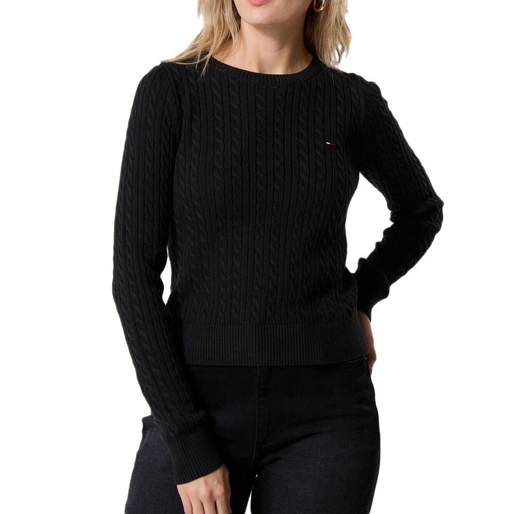 Pull Noir Femme Tommy Hilfiger Tjw Cable Essential pas cher