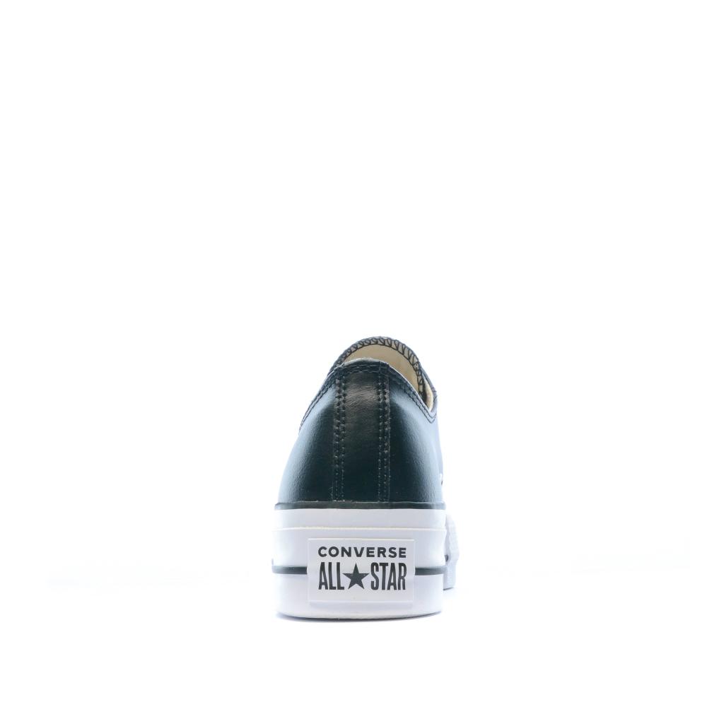 Baskets compensées cuir noir femme Converse All Star vue 3