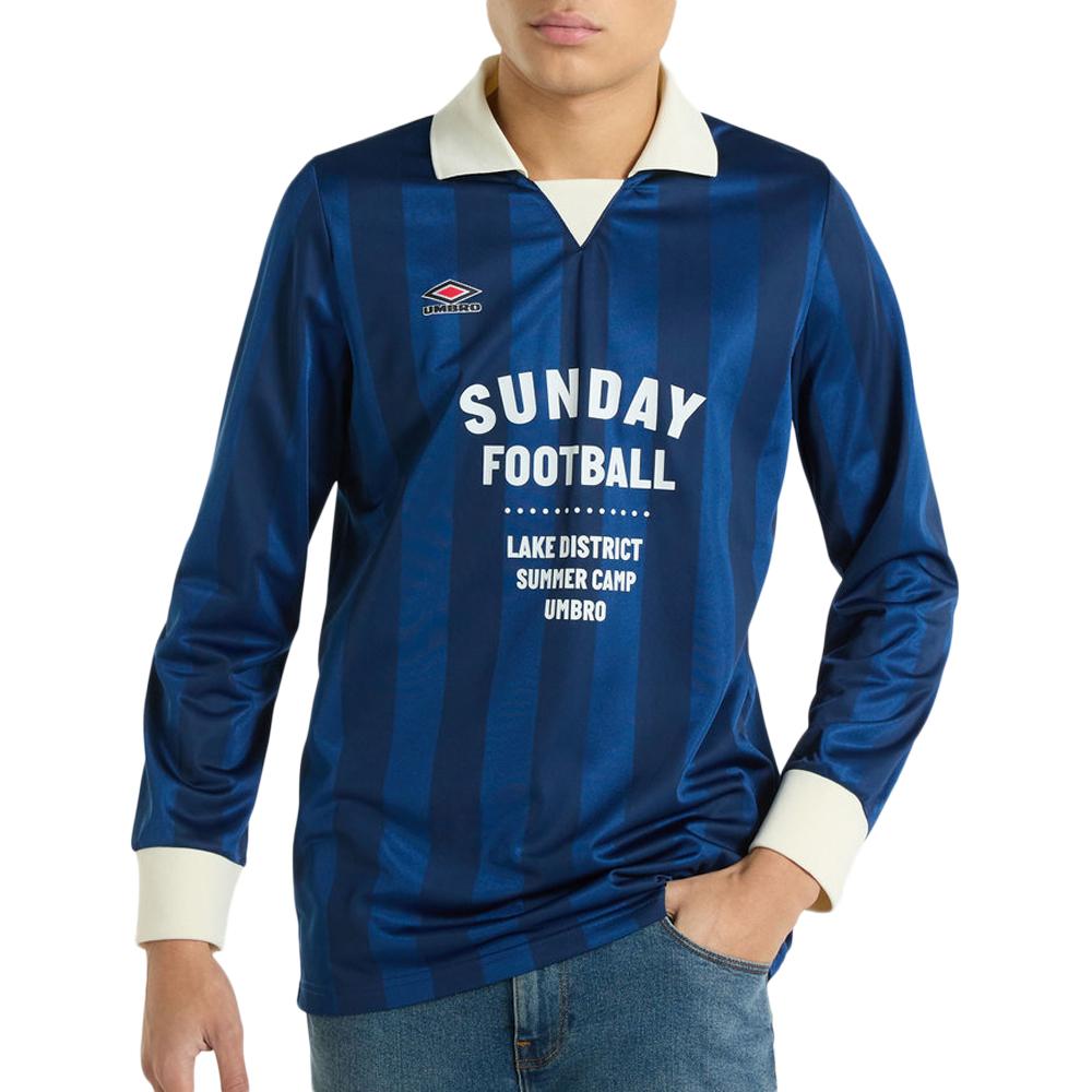 Polo Manches Longues Bleu Homme Umbro Football Estate pas cher