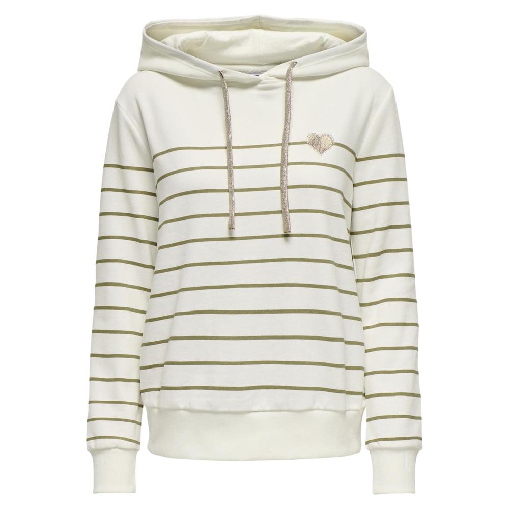Sweat Blanc/Kaki Femme Only Ladelle pas cher