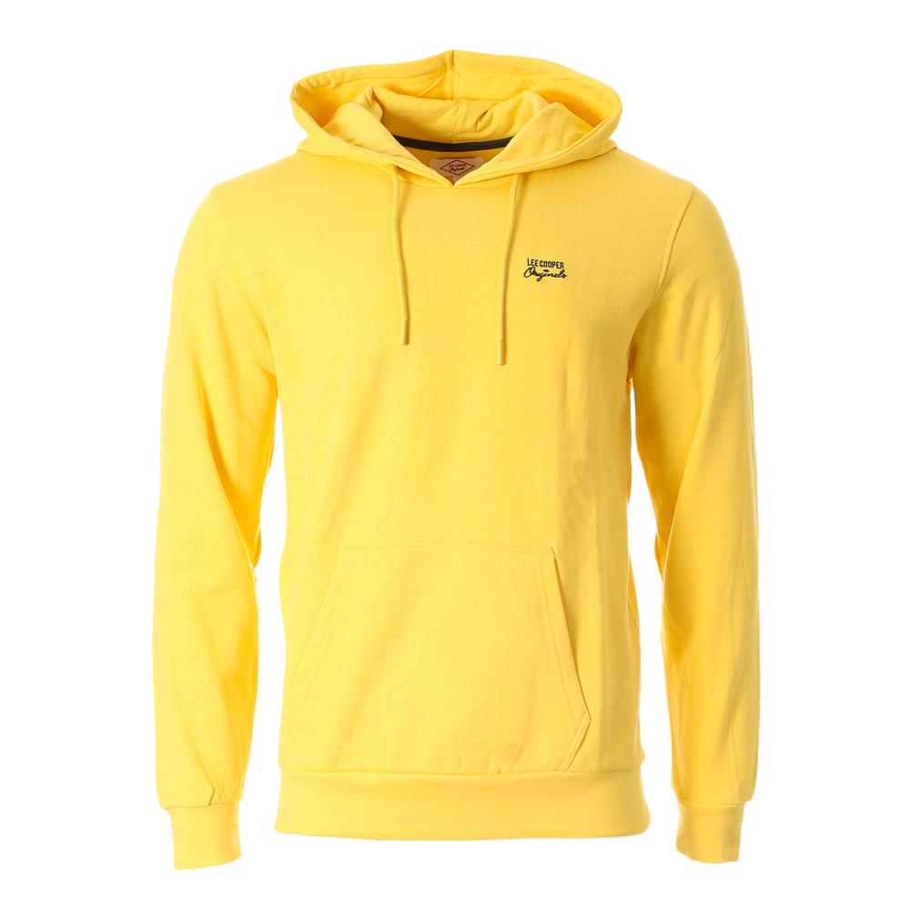 Sweat à Capuche Jaune Foncé Homme Lee Cooper Odalo681 pas cher