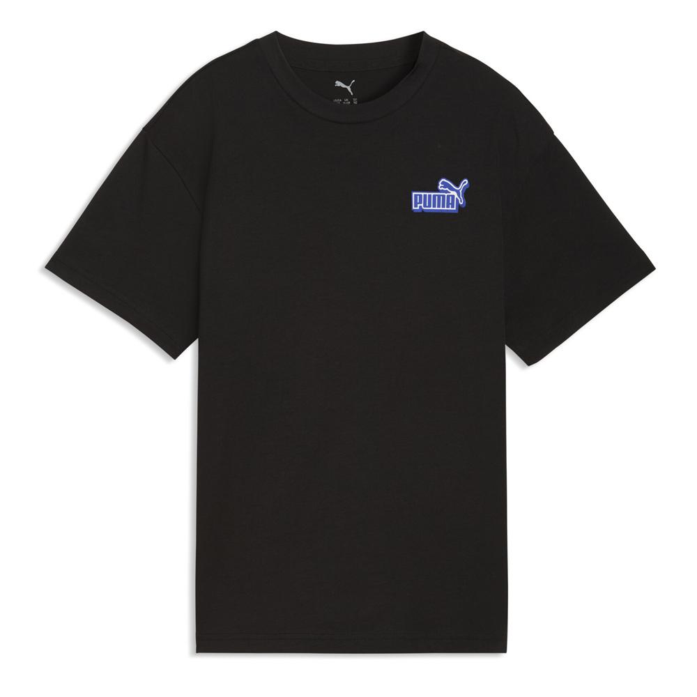 T-Shirt Noir Garçon Puma Ess Logo Lab Relaxed pas cher