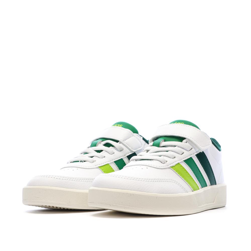 Baskets Blanches/Vert Garçon Adidas Breaknet 3.0 vue 6