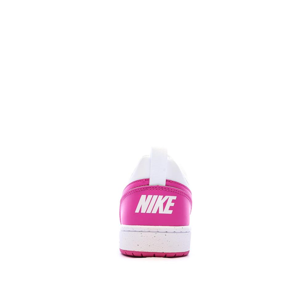 Baskets Blanches/Roses Fille Nike Court Borough vue 3