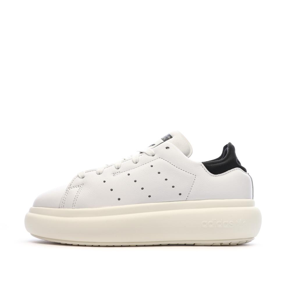 Baskets Blanches/Noires Femme Adidas Stan Smith Pf W pas cher