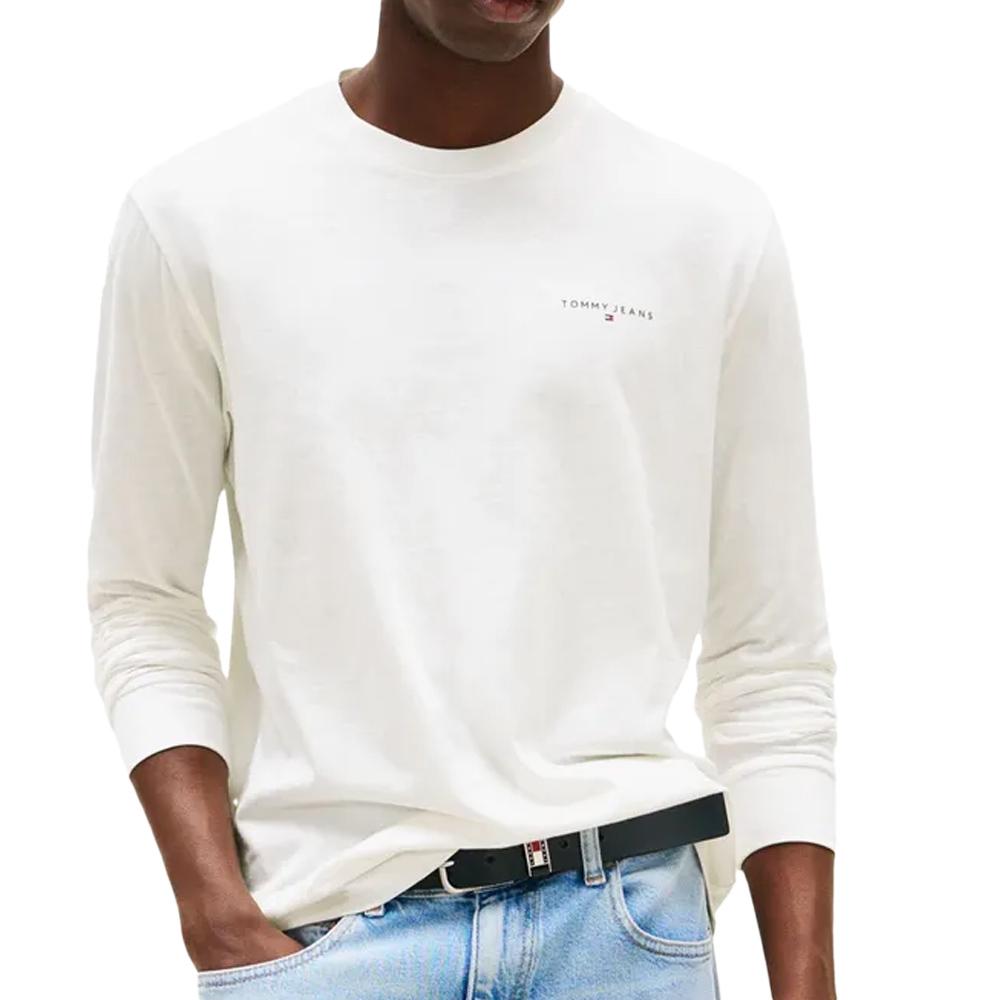 T-Shirt Manches Longues Blanc Homme Tommy Hilfiger Chest pas cher