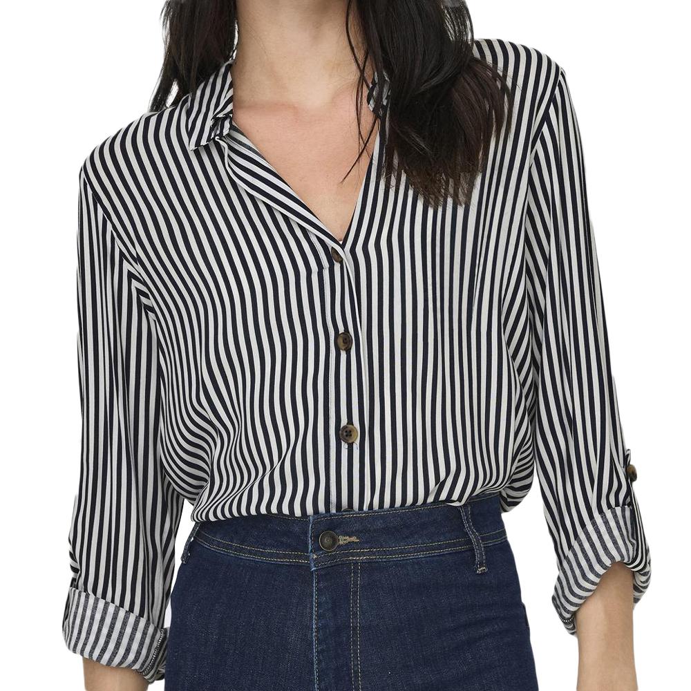 Chemise à Rayures Blanc/Marine Femme JDY Laurel pas cher