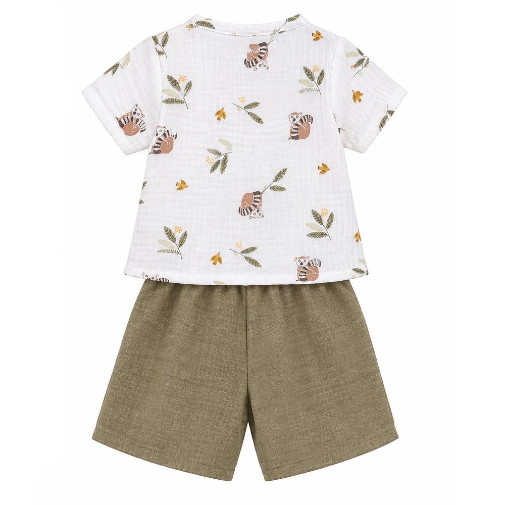 Ensemble Blanc/Kaki Bébé P'tit Mome Paolo vue 2