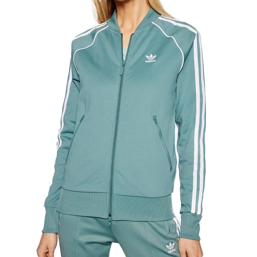 Veste Vert Clair Femme Adidas Tracktop pas cher