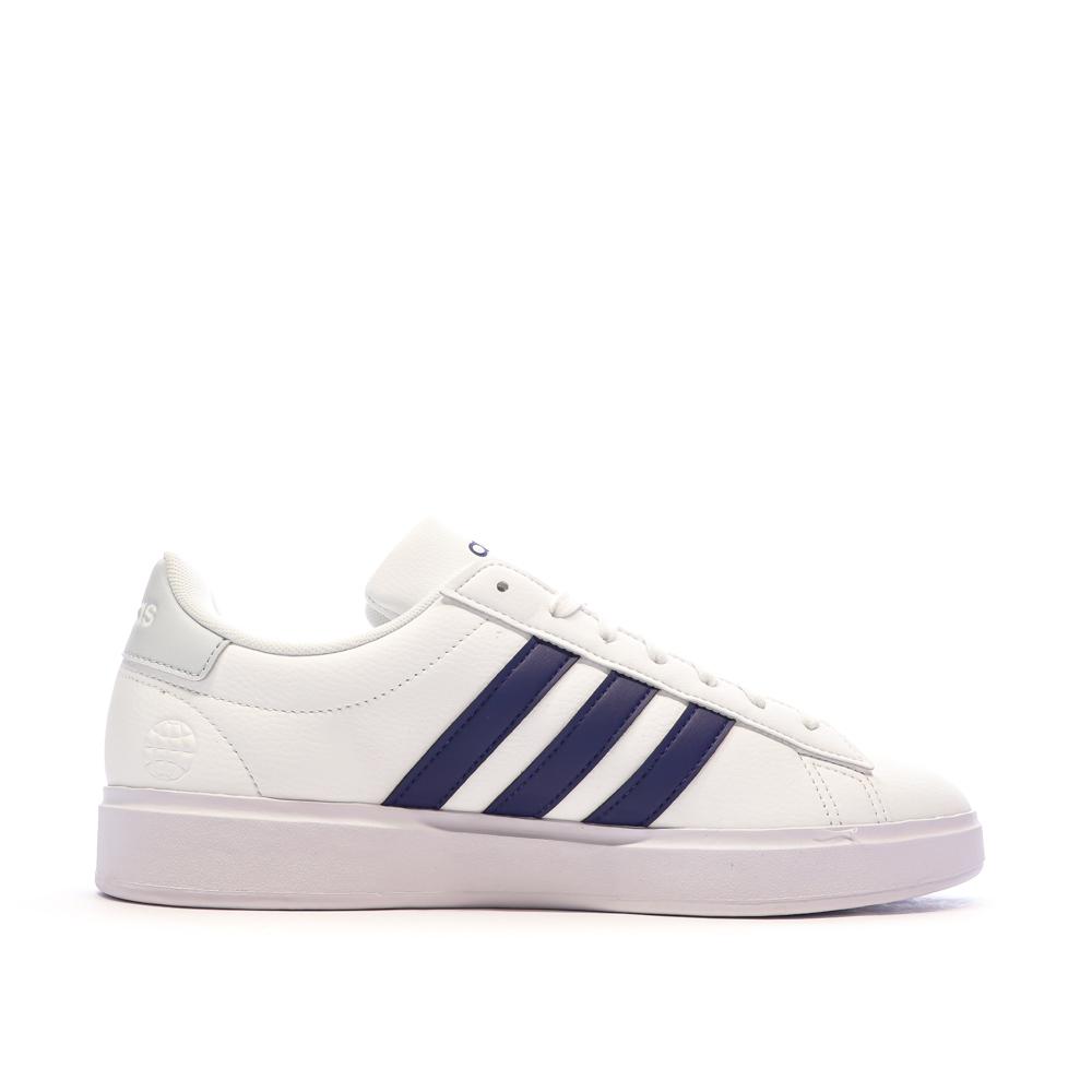 Baskets Blanches/Marine Homme Adidas Grand Court 2.0 HP2531 vue 2