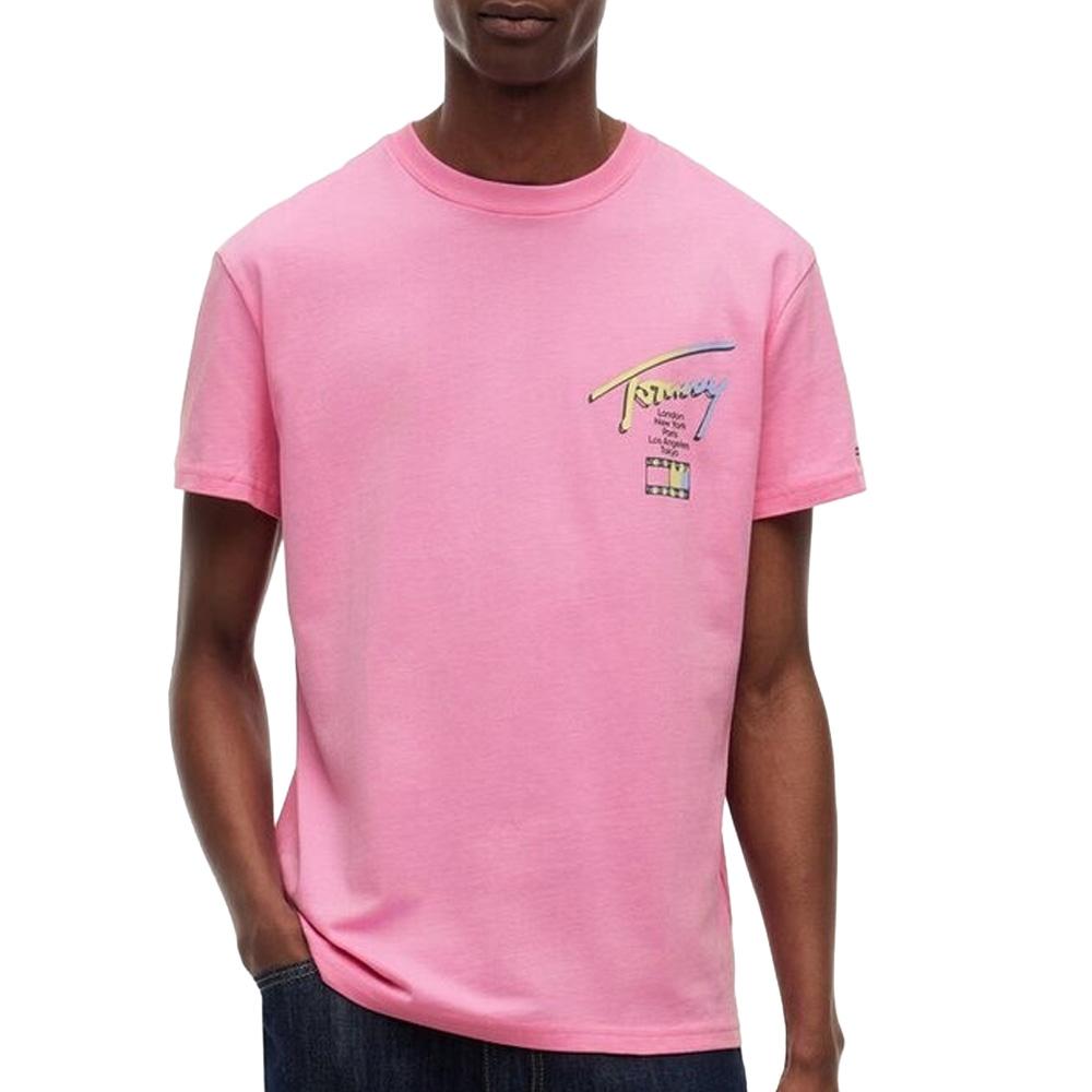 T-Shirt Rose Homme Tommy Hilfiger City Sign pas cher