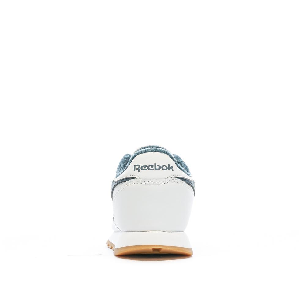 Baskets Blanc/Bleu Garçon Reebok Classic Leather 100033579 vue 3