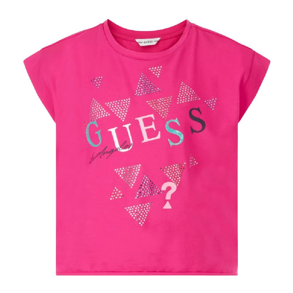 T-shirt Rose Fille Guess Los Angeles pas cher